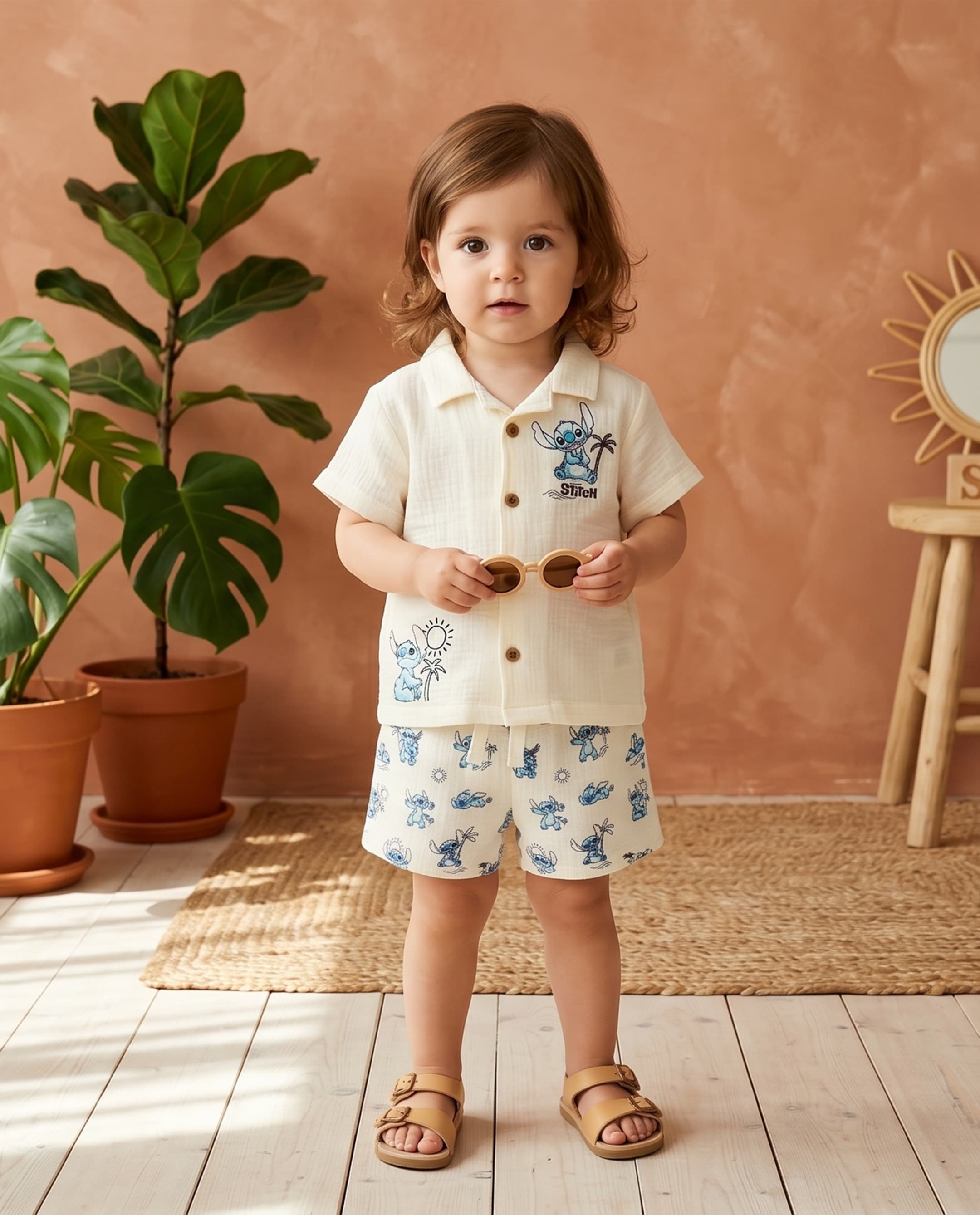 Short Sleeves Collar Short Set